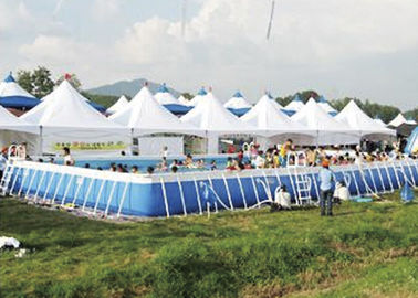 Kundengebundenes Vergnügungspark-Metallrahmen-Pool mit Dinosaurier-Wasserrutschen