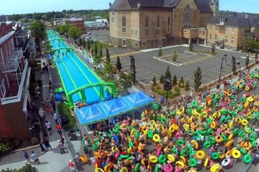 300 Meter lange Luft riesige aufblasbare SiegelWasserrutsche-für einen Familien-Spaß-Tag