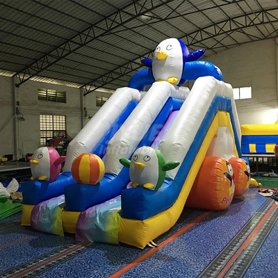 Dauerhaftes Weg-Pinguin-Kinderaufblasbare Wasserrutsche für Pool-Digital-Drucken
