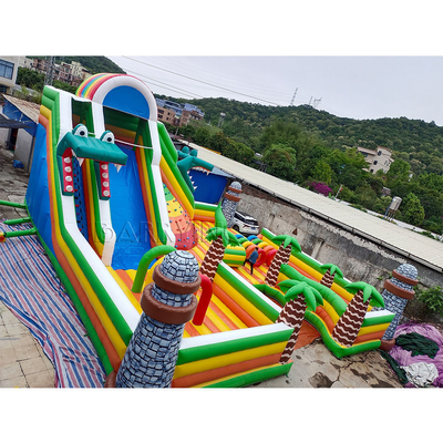 Doppelte dreifache Stich PVC-Schlag-Haus-Wasserrutsche-kombinierter Miethindernislauf