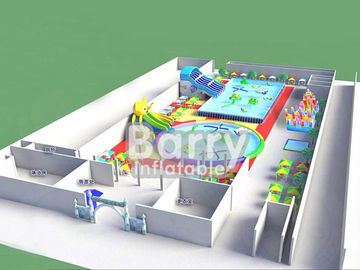 Vereinigen Sie aufblasbaren Wasserpark des Dias, den lustigen aufblasbaren Park, der für Kinder konzipiert ist