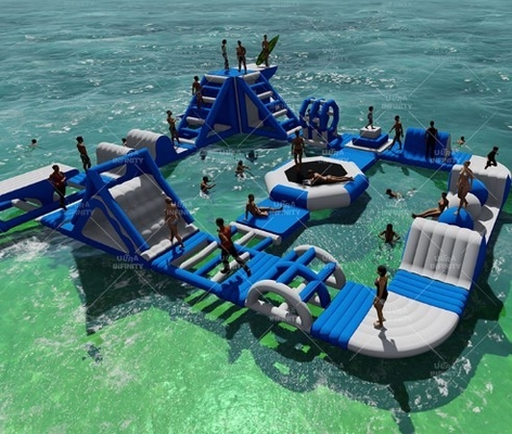 OEM-Plane, aufblasbarer schwimmender Wasserpark, Familien-Resorts, Wasserparks, schwimmende aufblasbare Insel