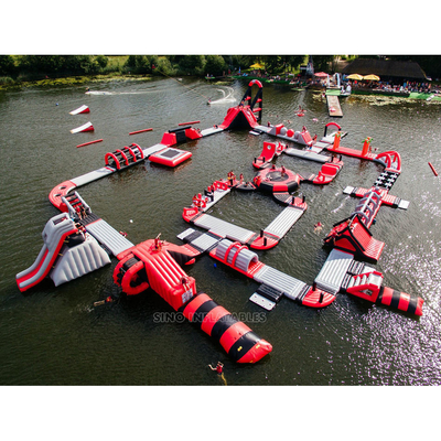 0,9-mm-PVC-Commercia-aufblasbarer großer Blast-Wasserpark-aufblasbarer Wasserpark im Freien