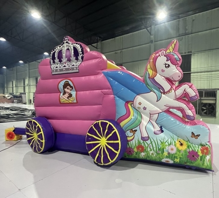 Zeichentrickfilmthematik Aufblasbare Sprunghaus-Rutsche Combo Einhorn Pferd Sprungburgslide