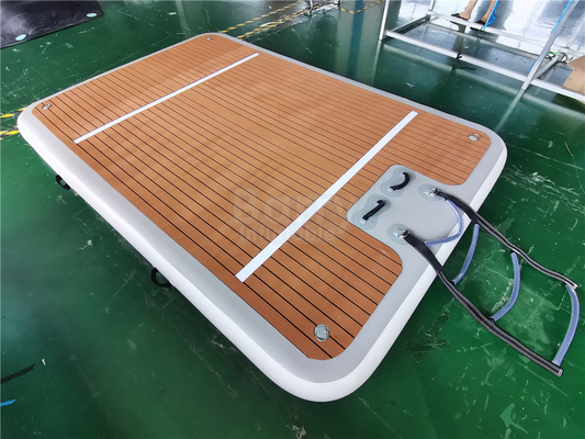 Individuelles Logo Aufblasbares Pontoon Aufblasbare Wasserplattform Dock mit Leiter