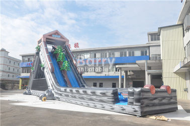 Graues Sommer-Handelsspritzen-riesige aufblasbare Wasserrutsche 25x4.3x9.5M