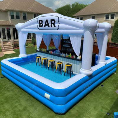 Neues Design Schwimmbad mit Pvc Aufblasbarren Hinterhof Erwachsenen aufblasbar Pool mit Bar mit Sitz