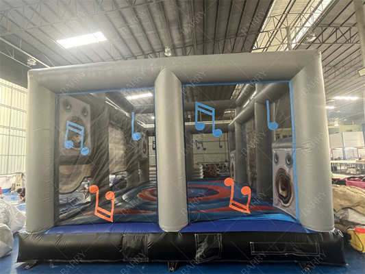 Interaktive aufblasbare Disco-Tanzhaus Erwachsene Boom Box Sprung Bouncy Castle Retro Boombox Bouncer für die Party