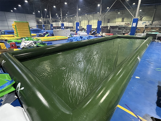 Familiennutzung Klappbarer Park Wasserballspiel Grüner aufblasbarer Wasserpool für Paddelboot