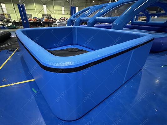 Dunkelblaue Eisbadewanne, kundenspezifisch gefertigt aus PVC Drop Stitch, aufblasbarer Pool mit Abdeckung für Kinder