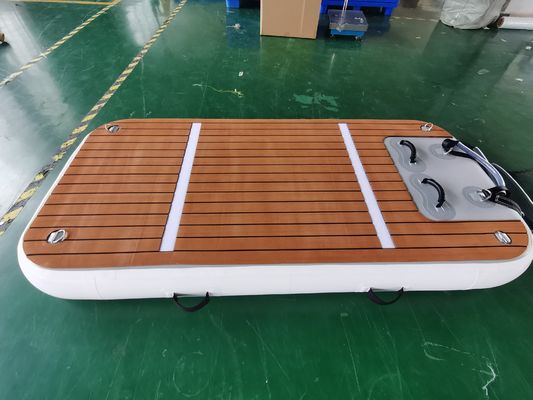 3x1m aufblasbare sich hin- und herbewegende Boots-Dock-Holz-Farbe nach Maß