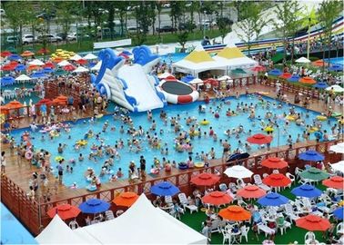 Großer Rahmen-aufblasbarer Wasser-Park im Freien mit Pool, aufblasbarer Hinterhof-Wasser-Park