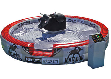 Deluxer aufblasbarer mechanischer Stier, runde aufblasbare Matten-mechanisches Rodeo Stier PVCs