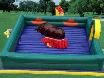 Quadratische aufblasbare Matte mechanischer Stier, PVC-Planen-aufblasbare Matte mit mechanischem Rodeo Stier
