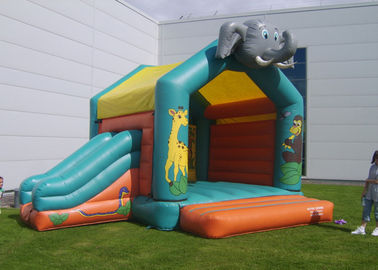 Elefant-aufblasbarer kombinierter Dschungel-federnd Schloss-Dia-Miete für Spiel-Park
