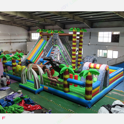 Aufblasbares dinosaurier-Thema-federnd Schloss des Spaß-EN71 Jurader stadt-12x8m