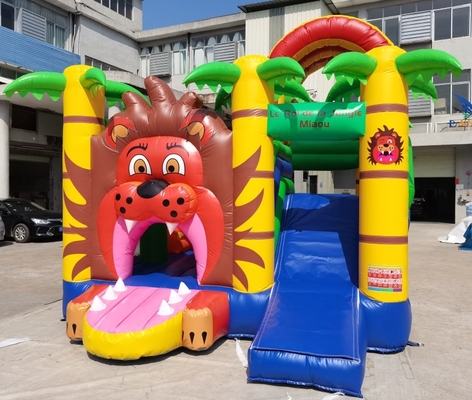 PVC aufblasbarer Tier-Lion Jumping Castle For Kids 5mLX5mWX4mH