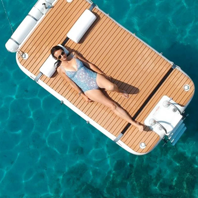 Tropfen-Stich-aufblasbare Insel-Dock-Yacht-sich hin- und herbewegendes Wasser-Ponton-Plattform-Floss